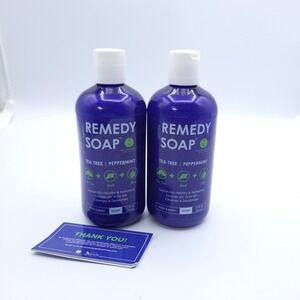 Lot Of 2 Remedy Soap Tea Tree Peppermint Aloe Body Wash Cleanse Deodorize